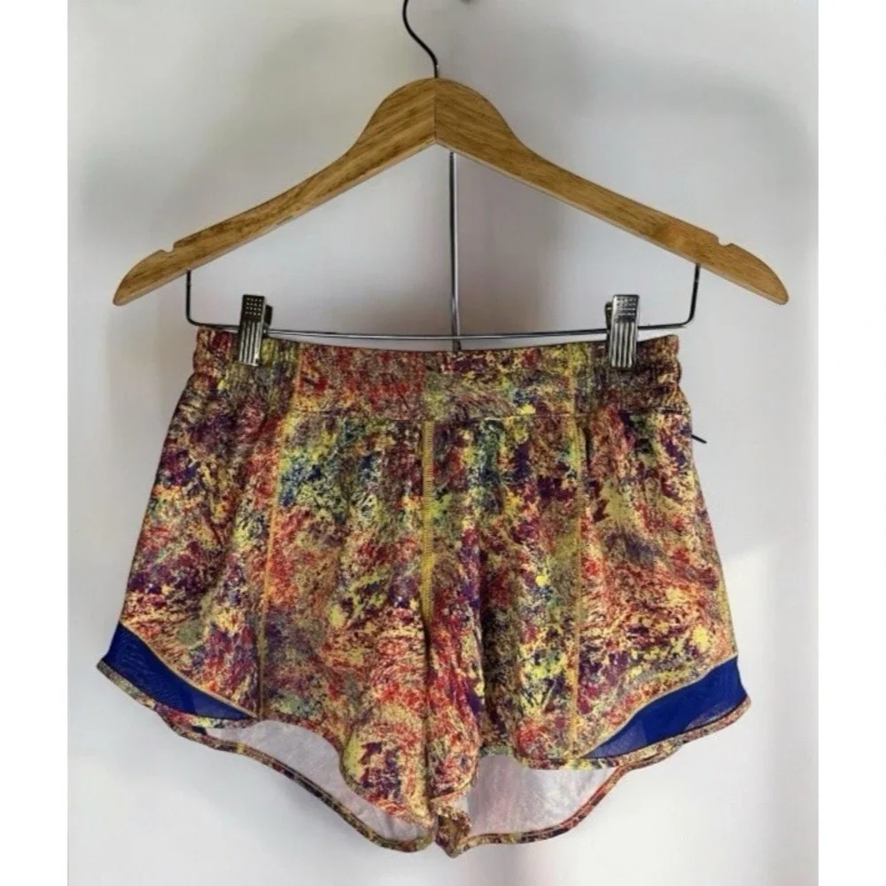 🦄 Lululemon SeaWheeze Hotty Hot Short 4" Woodland Sprint Women's Size 8 Tall - Picture 12 of 12